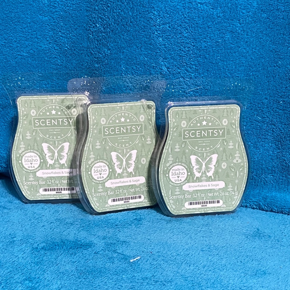 Scentsy Snowflakes & Sage Scent Bar - Soothing Green